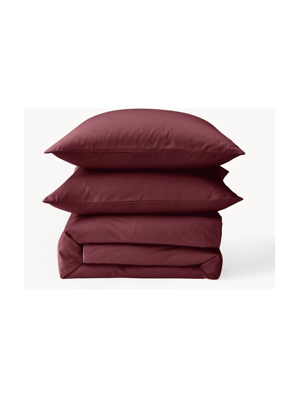 Funda nórdica de franela Biba, Rojo vino, Cama 90 cm (155 x 220 cm)
