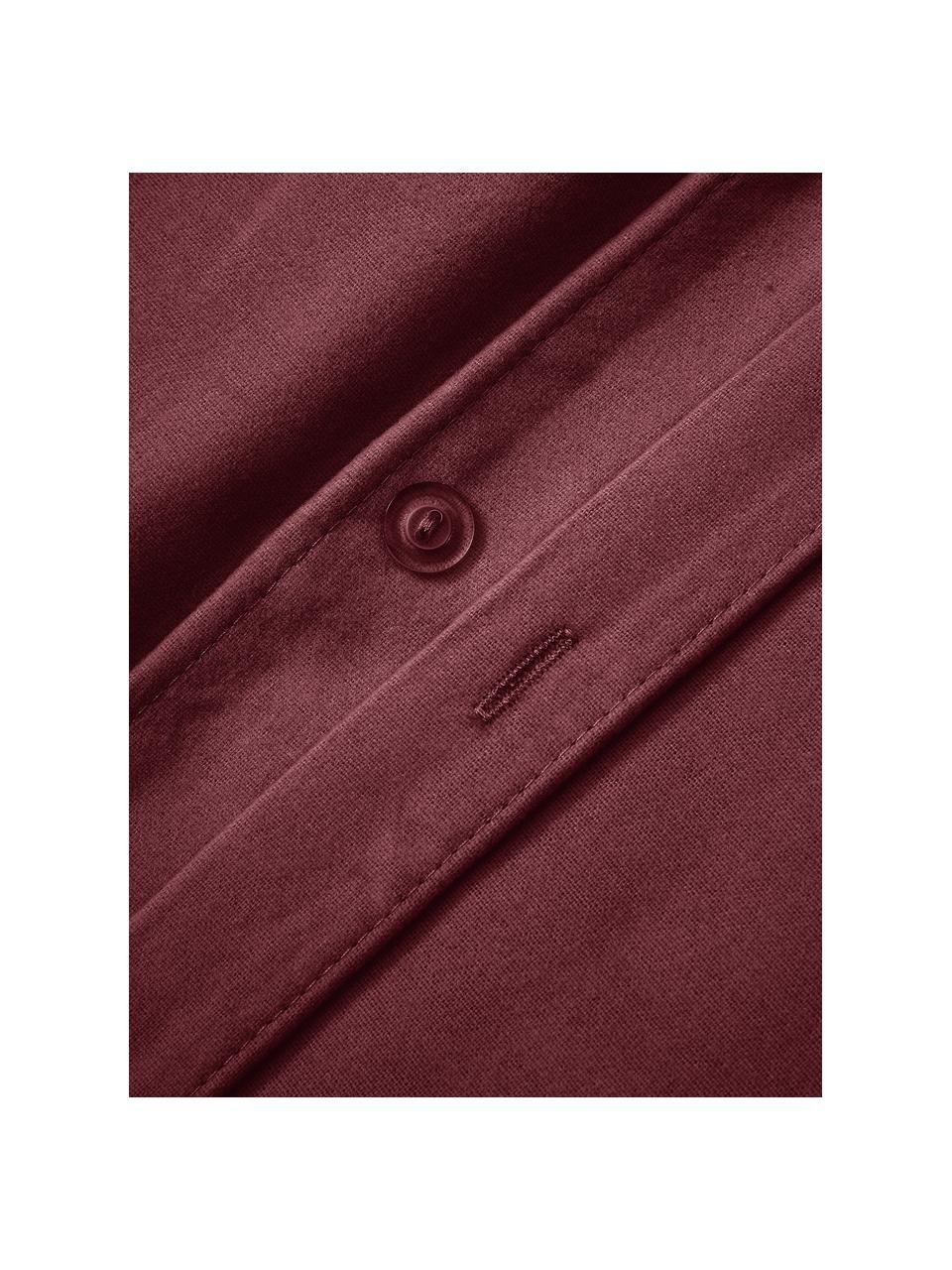 Funda nórdica de franela Biba, Rojo vino, Cama 90 cm (155 x 220 cm)