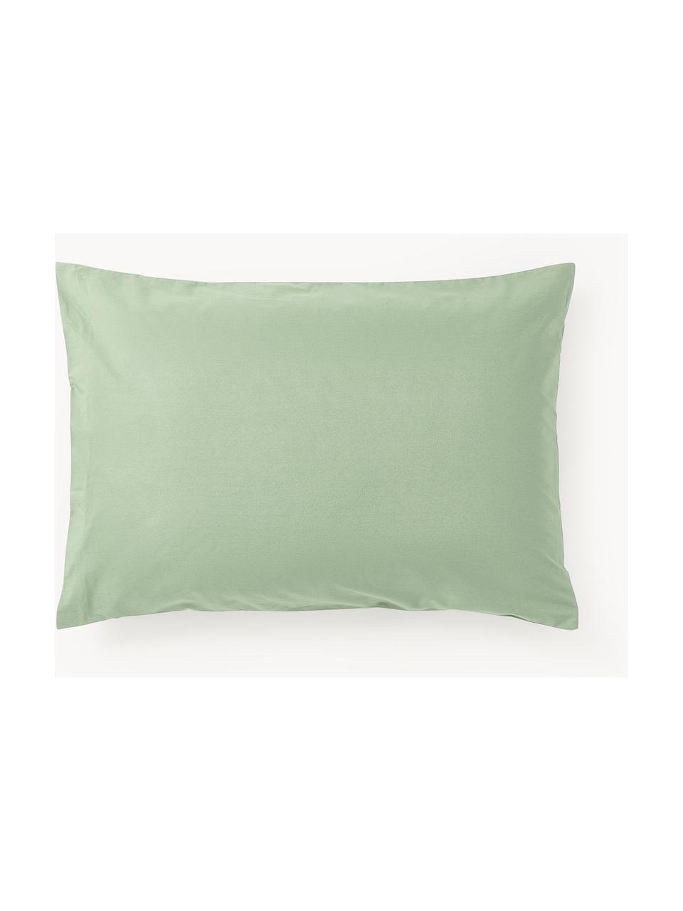 Funda de almohada de percal Elsie, Verde salvia, An 45 x L 110 cm