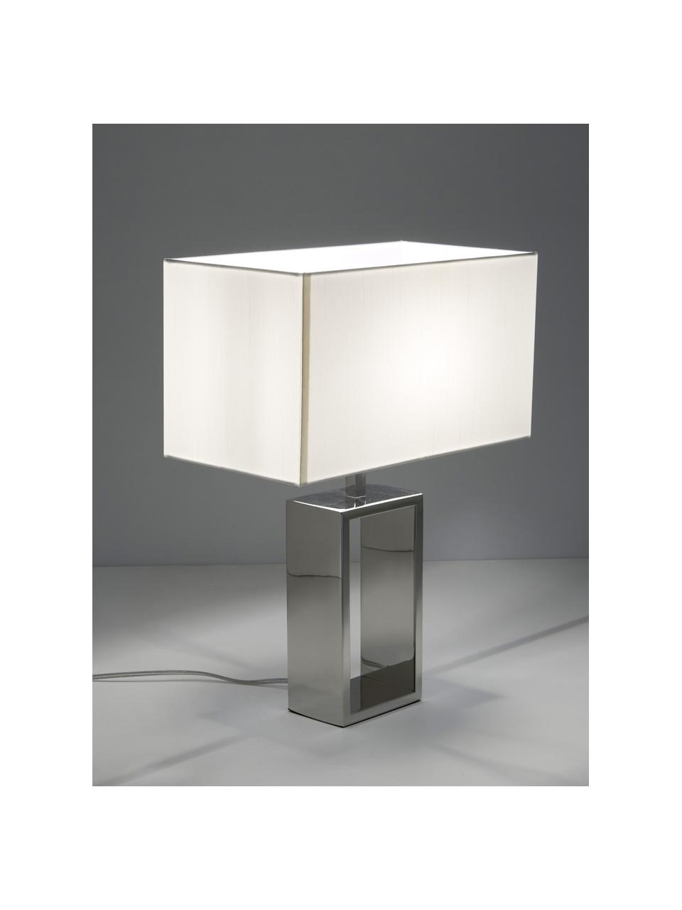 Stolní lampa Shanghai, Chromová, bílá, Š 35 cm, V 47 cm