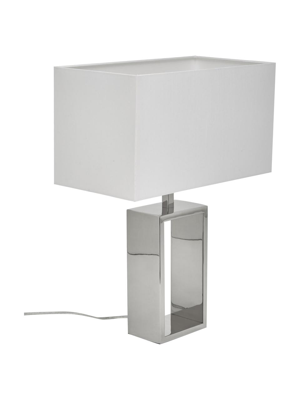 Stolní lampa Shanghai, Chromová, bílá, Š 35 cm, V 47 cm