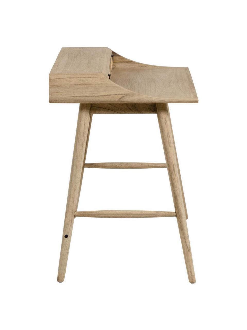 Bureau en bois avec cannage Nalu, Margousier, larg. 110 x prof. 60 cm