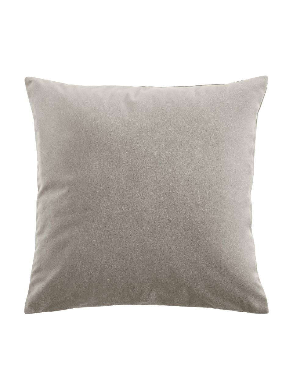 Poszewka na poduszkę z aksamitu Rush, 2 szt., 100% poliester z recyklingu, Szary, S 45 x D 45 cm
