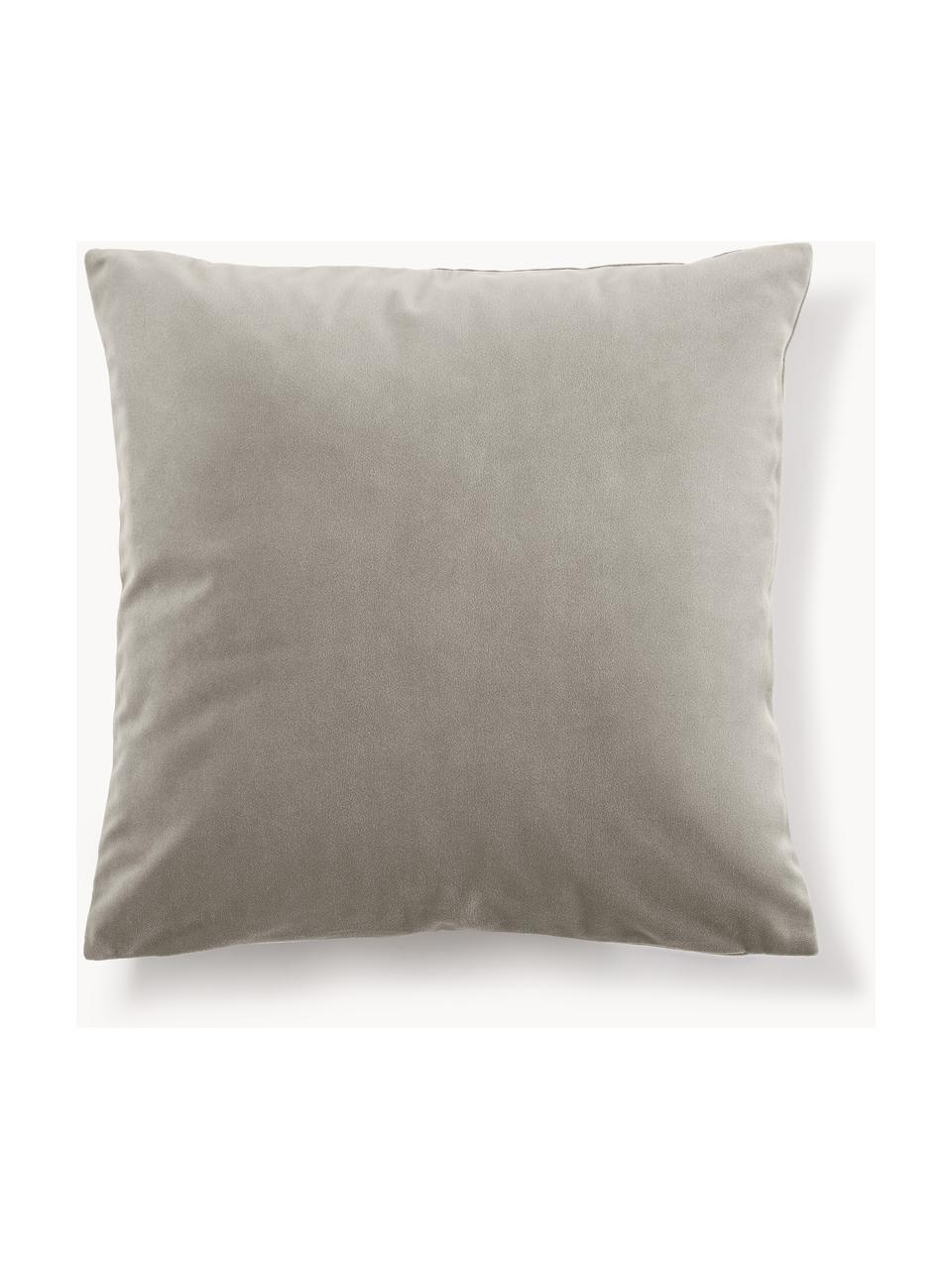 Housse de coussin 45x45 velours Rush, 2 pièces, 100% polyester (recyclé), certifié GRS, Gris, larg. 45 x long. 45 cm