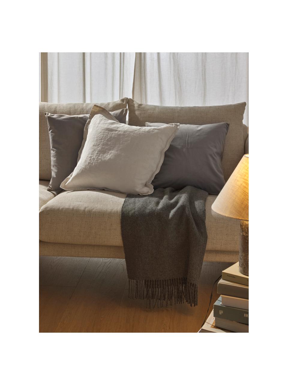 Fluwelen kussenhoezen Rush, 2 stuks, 100% polyester (gerecycled), GRS-gecertificeerd, Grijs, B 45 x L 45 cm