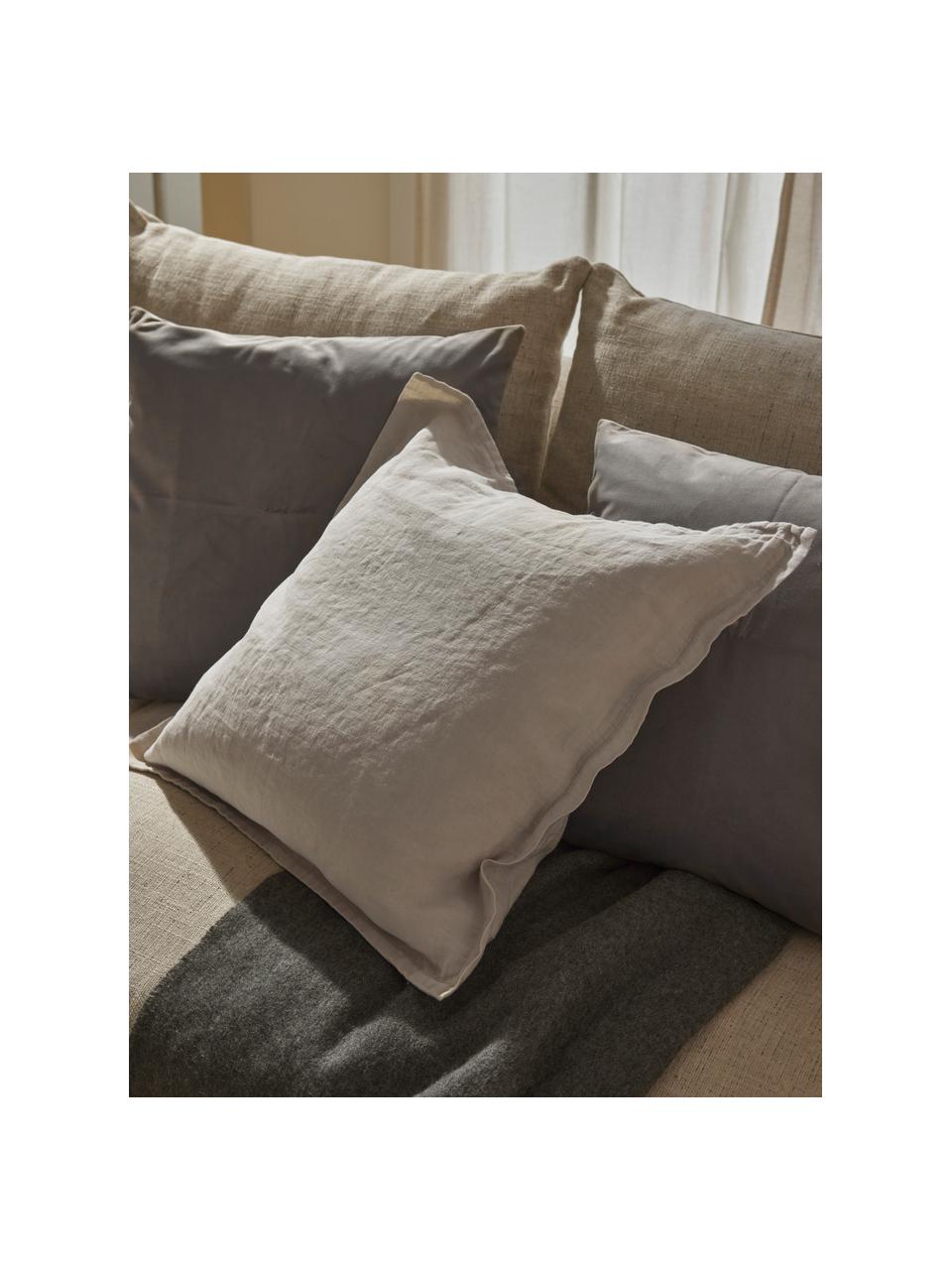 Housse de coussin 45x45 velours Rush, 2 pièces, 100% polyester (recyclé), certifié GRS, Gris, larg. 45 x long. 45 cm