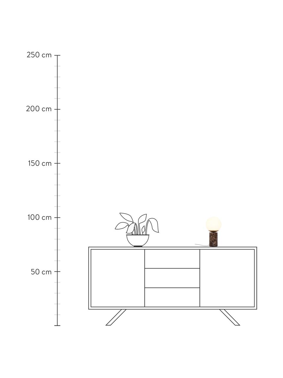 Malá stolní lampa s mramorovou podstavou Lilly, Krémově bílá, hnědá, mramorovaná, Ø 15 cm, V 29 cm