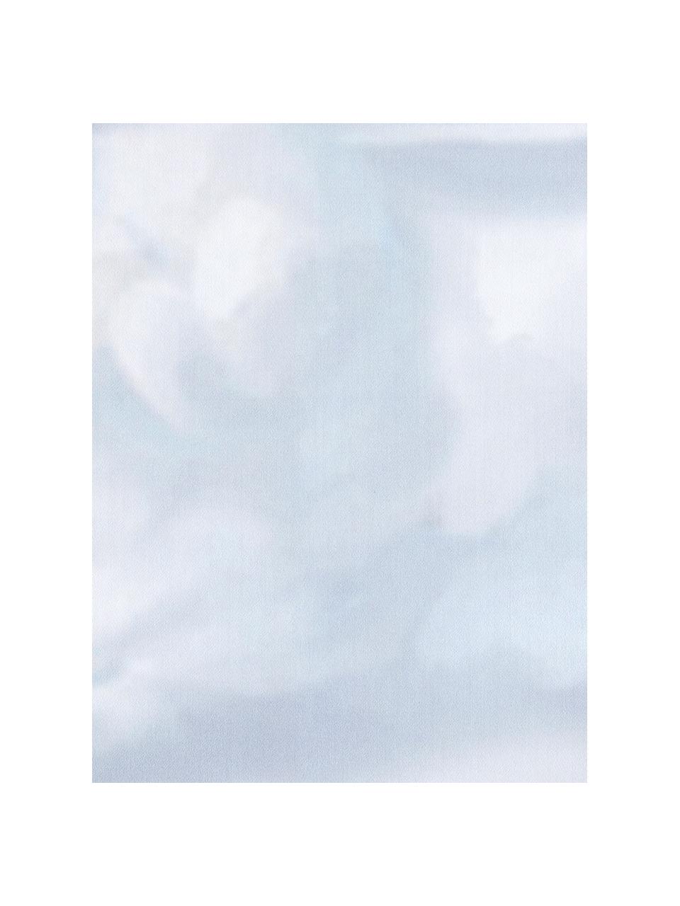 Poszewka na poduszkę z satyny bawełnianej Cloudy, 2 elem., Jasny niebieski, biały, S 40 x D 80 cm