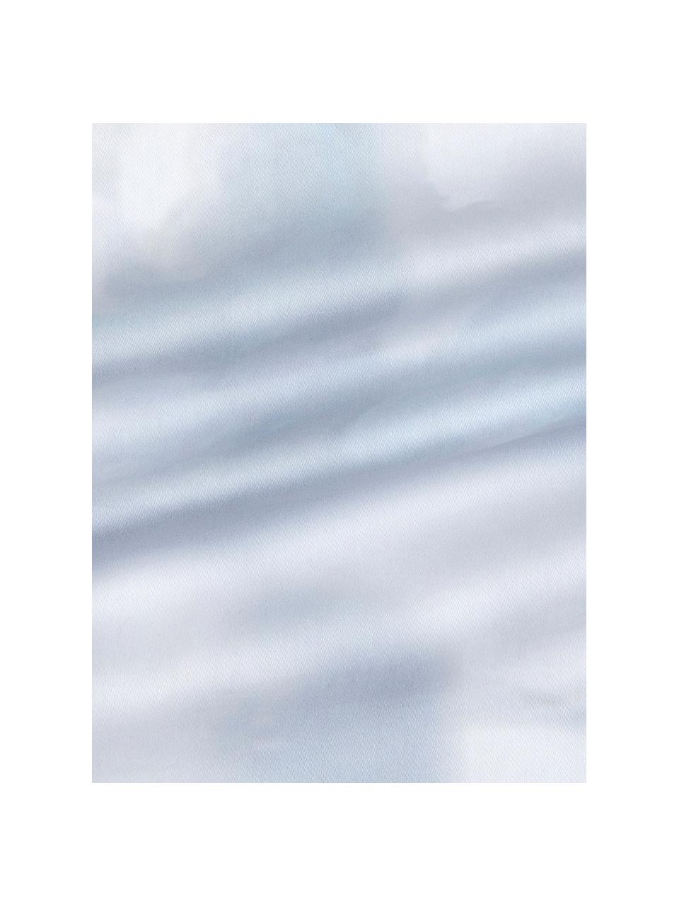 Povlak na polštář z bavlněného saténu s potiskem Cloudy, 2 ks, Světle modrá, bílá