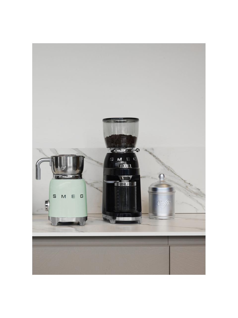 Elektrische Kaffeemühle 50's Style, Gehäuse: Metall, lackiert, Deckel: Tritan™, BPA-frei, Schwarz, glänzend, B 17 x H 46 cm