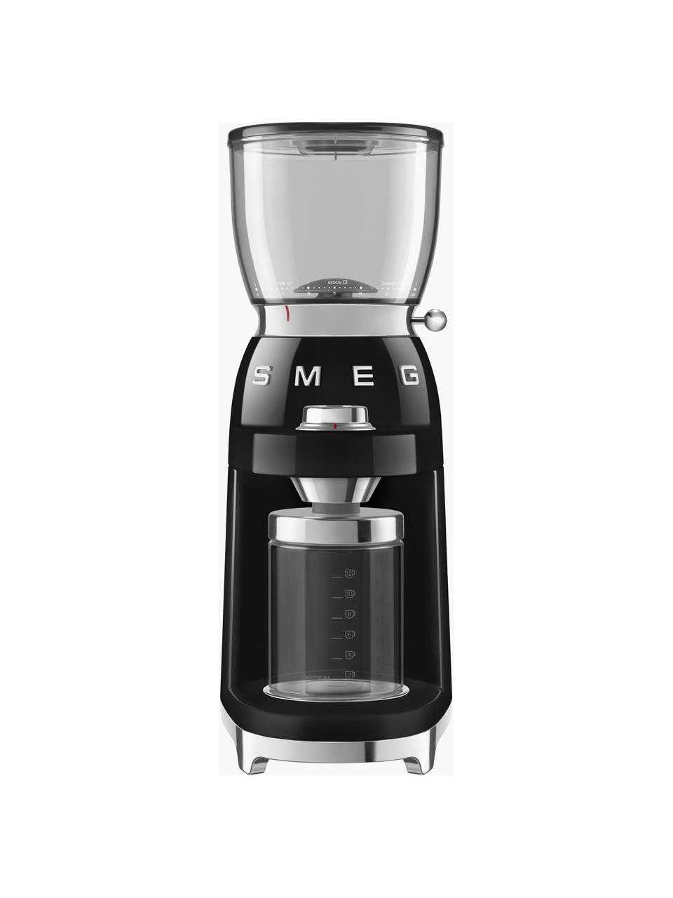 Elektrische Kaffeemühle 50's Style, Gehäuse: Metall, lackiert, Deckel: Tritan™, BPA-frei, Schwarz, glänzend, B 17 x H 46 cm