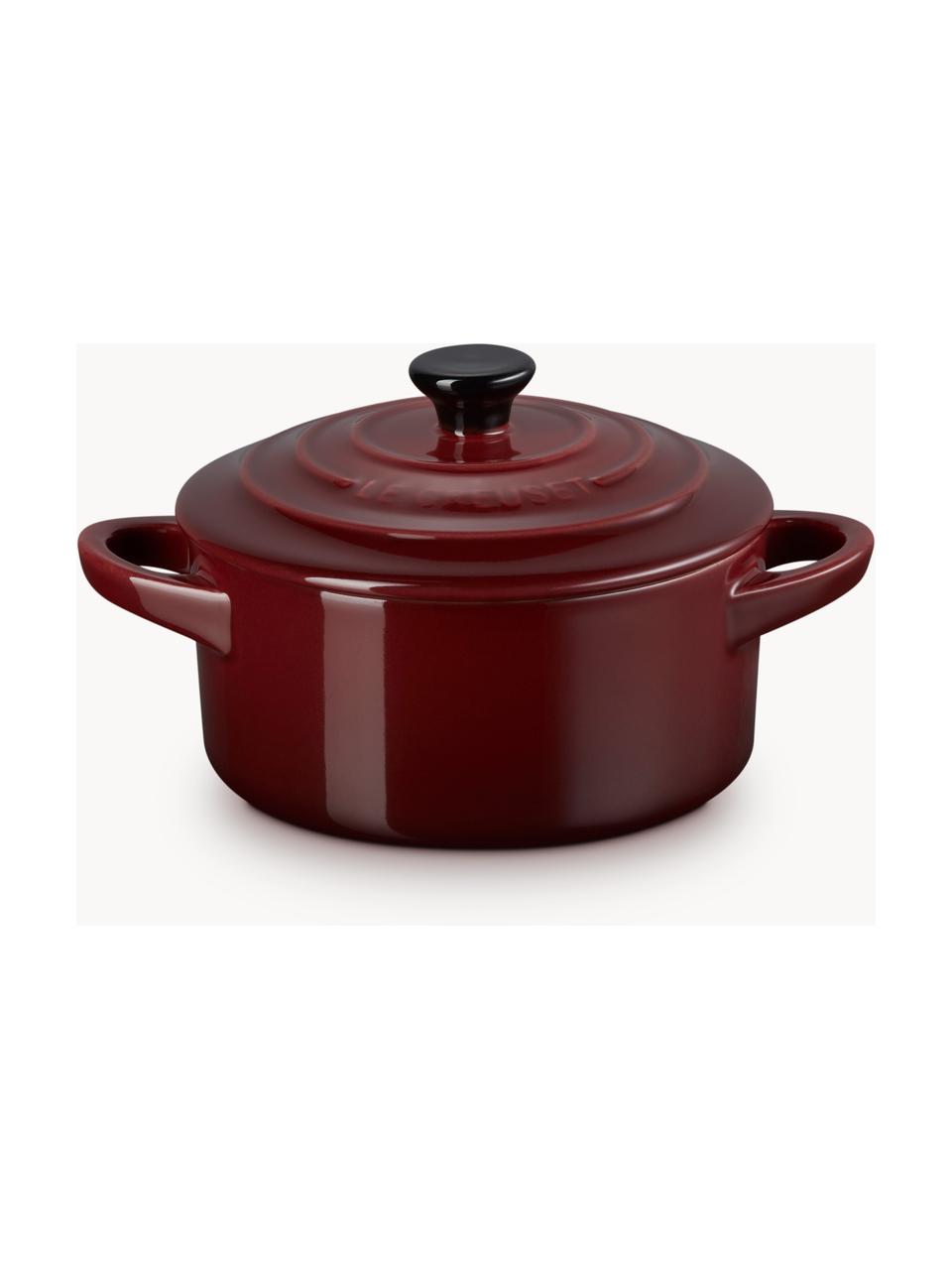 Garnek z pokrywką Cocotte Mini, Kamionka, Bordowy, czarny, Ø 10 x W 8 cm, 250 ml