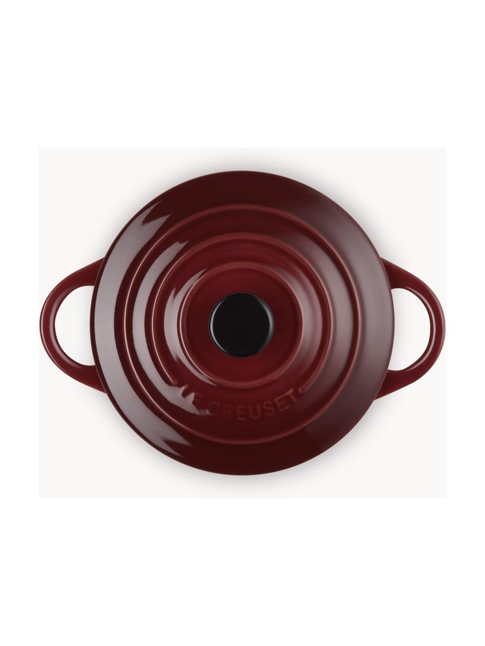 Hrniec Cocotte Mini, Kamenina, Vínovočervená, čierna, Ø 10 x V 8 cm, 250 ml