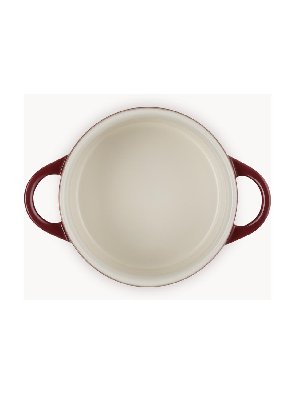 Hrniec Cocotte Mini, Kamenina, Vínovočervená, čierna, Ø 10 x V 8 cm, 250 ml