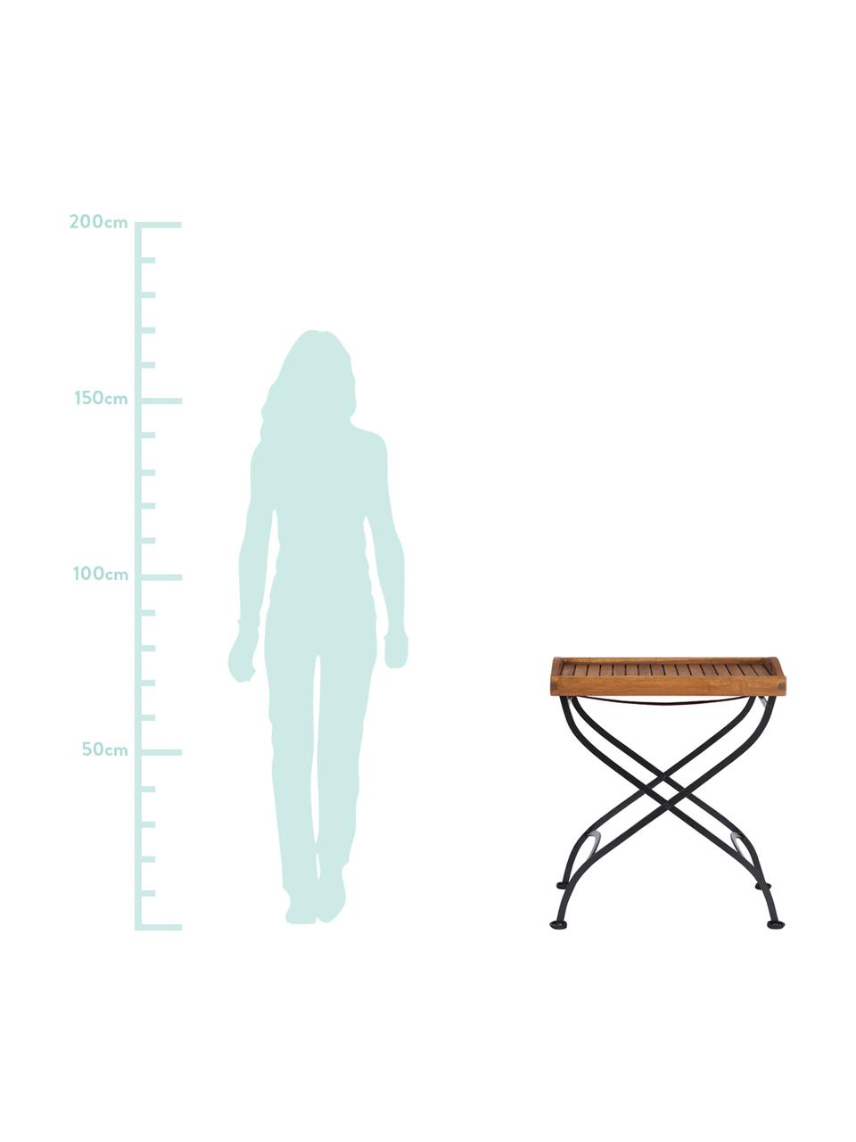 Zahradní stolek - tác s dřevěnou deskouParklife, Černá, akátové dřevo