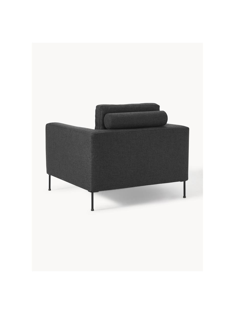 Sofa-Sessel Cucita, Bezug: Webstoff (100% Polyester), Gestell: Massives Kiefernholz, FSC, Beine: Metall, lackiert Dieses P, Webstoff Anthrazit, B 98 x T 94 cm