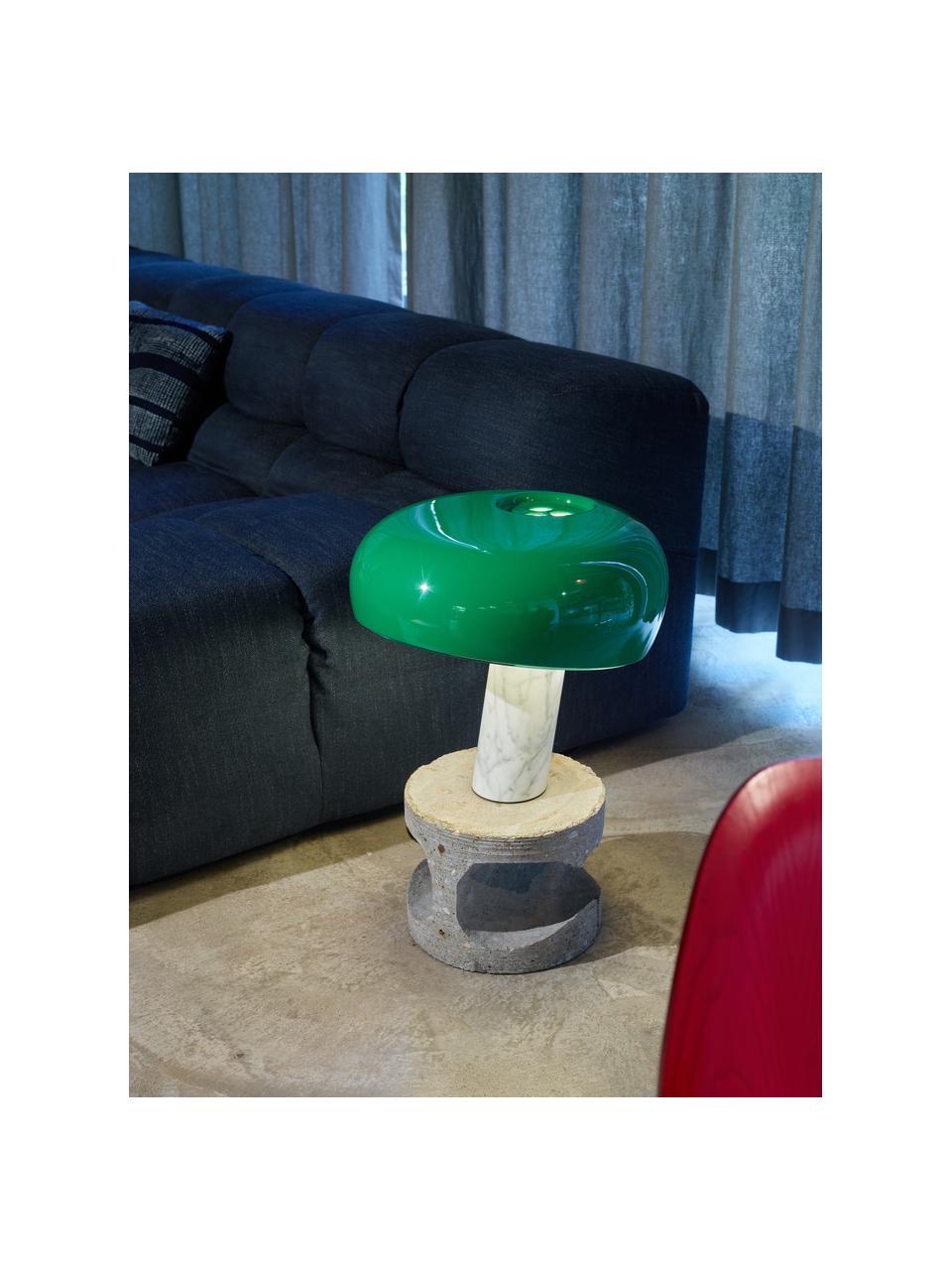 Dimmbare Tischlampe Snoopy aus Marmor, Lampenschirm: Metall, beschichtet, Grün, Weiss marmoriert, Ø 47 x H 47 cm
