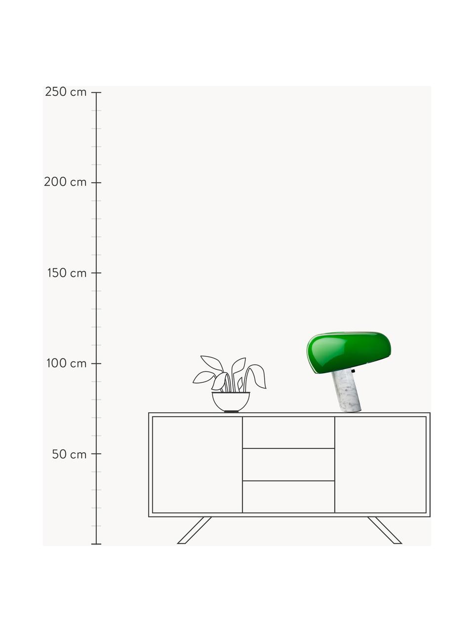 Lampe à poser en marbre à intensité variable Snoopy, Vert, blanc marbré, Ø 47 x haut. 47 cm