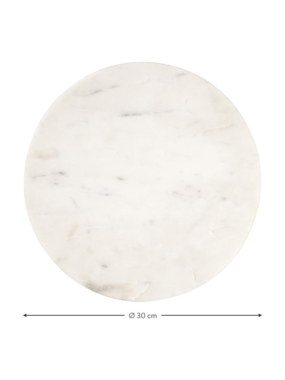 Plat de service marbre Minu, Ø 30 cm, Marbre, Blanc, Ø 30 cm