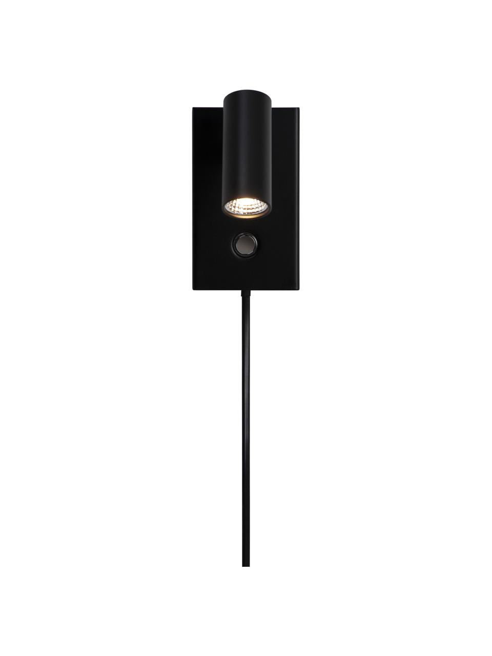 Petite applique LED à intensité variable Omari, Noir, larg. 7 x haut. 12 cm