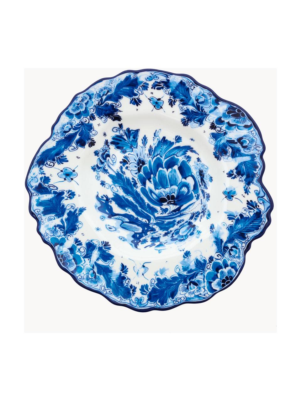 Piatto da colazione in porcellana Classic On Acid, Porcellana, Bianco, tonalità blu, Ø 22 cm