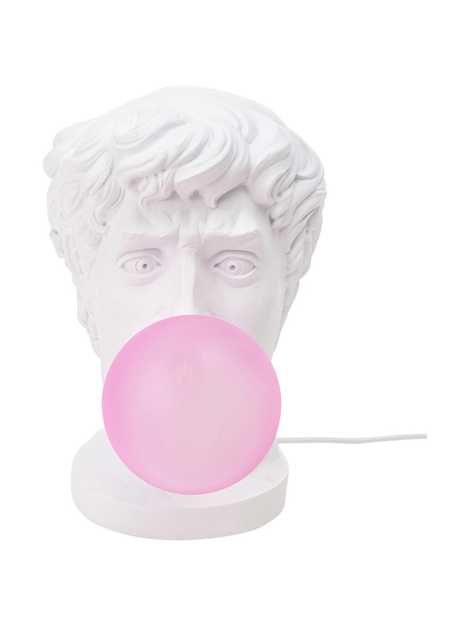 Design tafellamp Wonder Times, Lampenkap: glas, Wit, roze, B 13 x H 41 cm