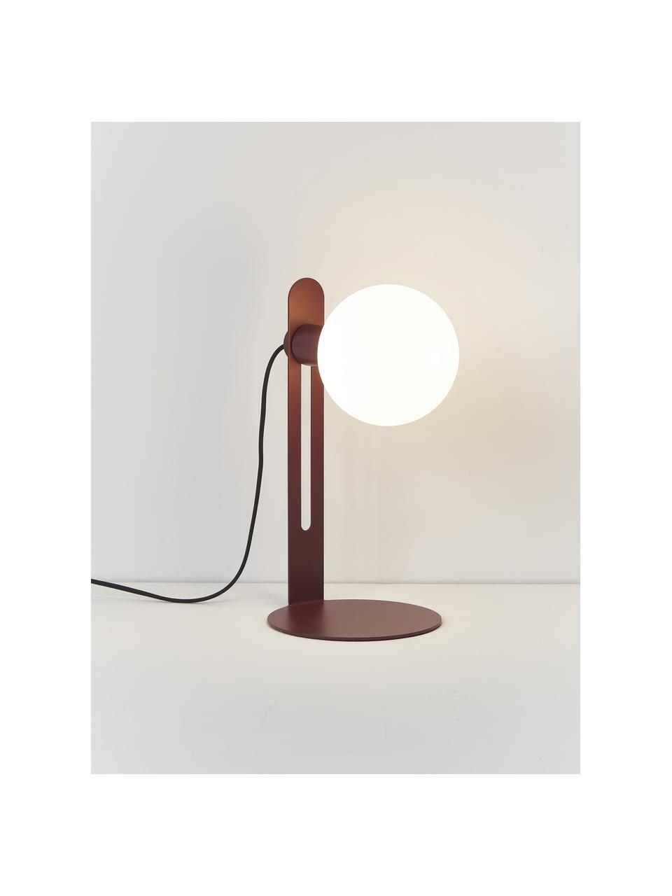 Kleine tafellamp Fely, Lampenkap: glas, Donkerrood, Ø 14 x H 35 cm