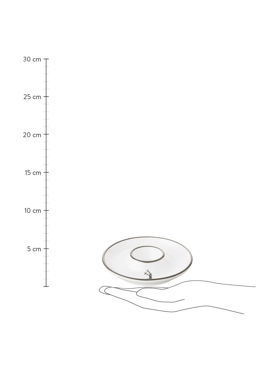 Ręcznie malowany kieliszek do jajek Classic Grauer Hirsch, Ceramika, Szary, biały, Ø 12 cm