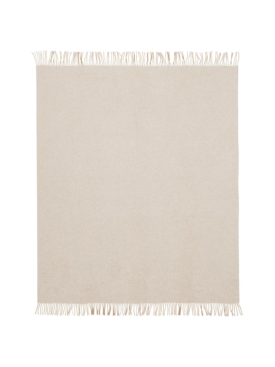 Kaschmir-Plaid Liliana in Creme/Beige, 80% Wolle, 20% Kaschmir, Beige, Creme, 130 x 170 cm