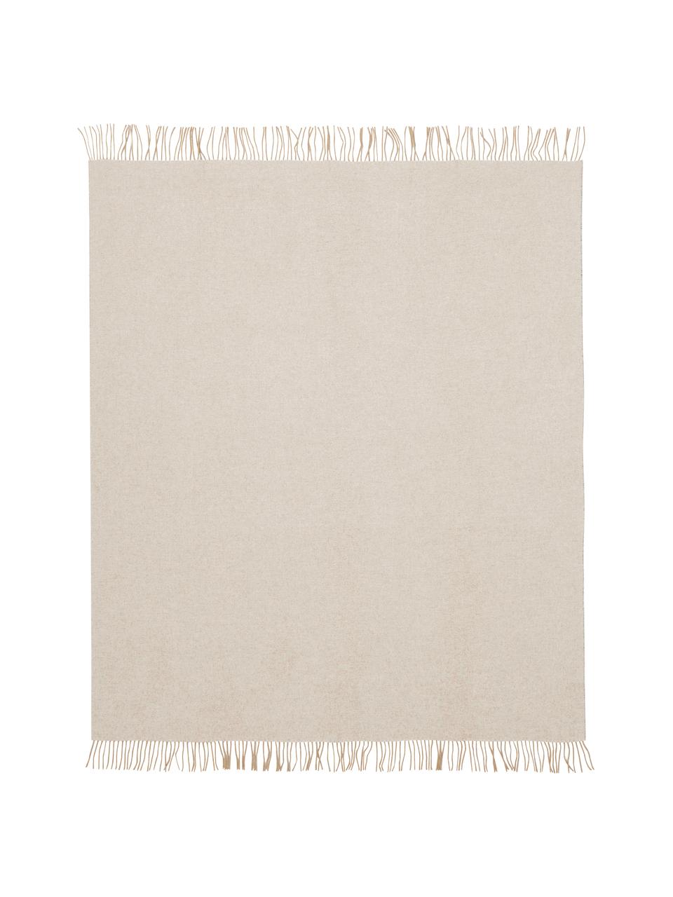 Plaid in cashmere color crema-beige Liliana, 80% lana, 20% cashmere, Beige, crema, Larg. 130 x Lung. 170 cm