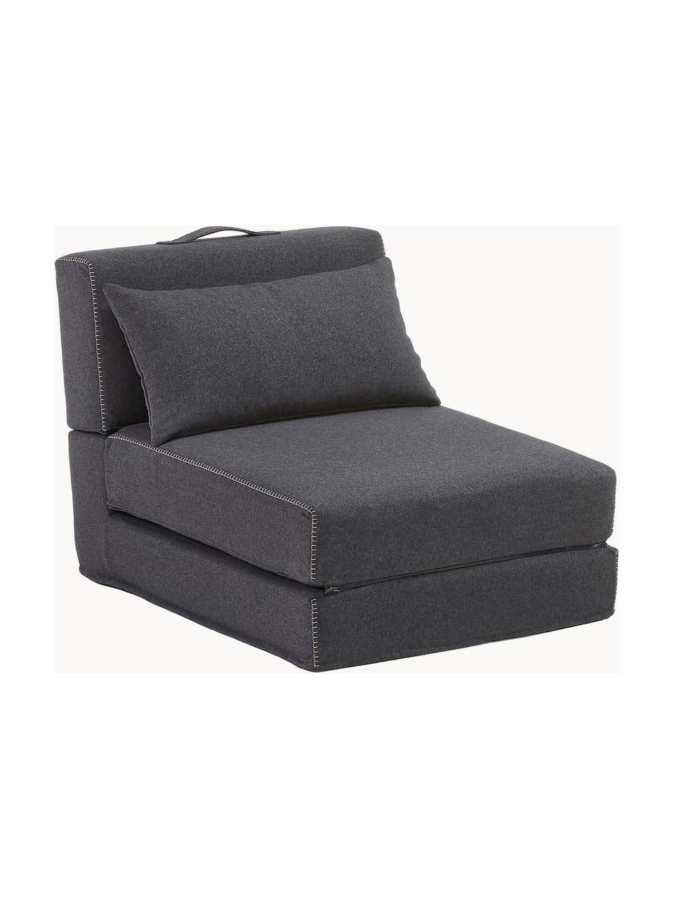 Slaapfauteuil Arty, uitklapbaar, Bekleding: polyester De hoogwaardige, Antraciet, B 70 x H 67 cm