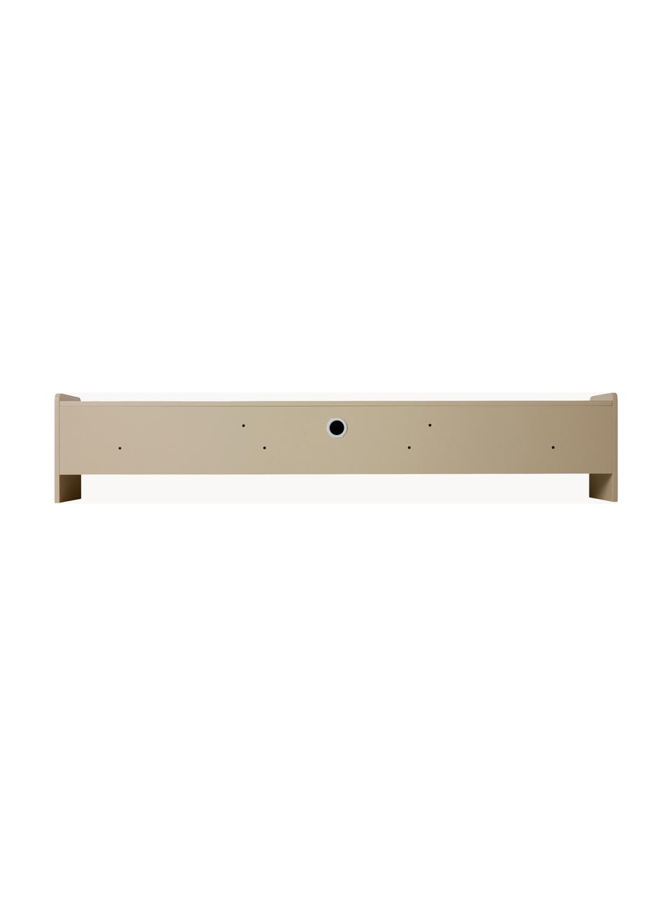 TV-Lowboard Space, Mitteldichte Holzfaserplatte (MDF), Olivgrün, Hellbeige, B 200 x H 39 cm
