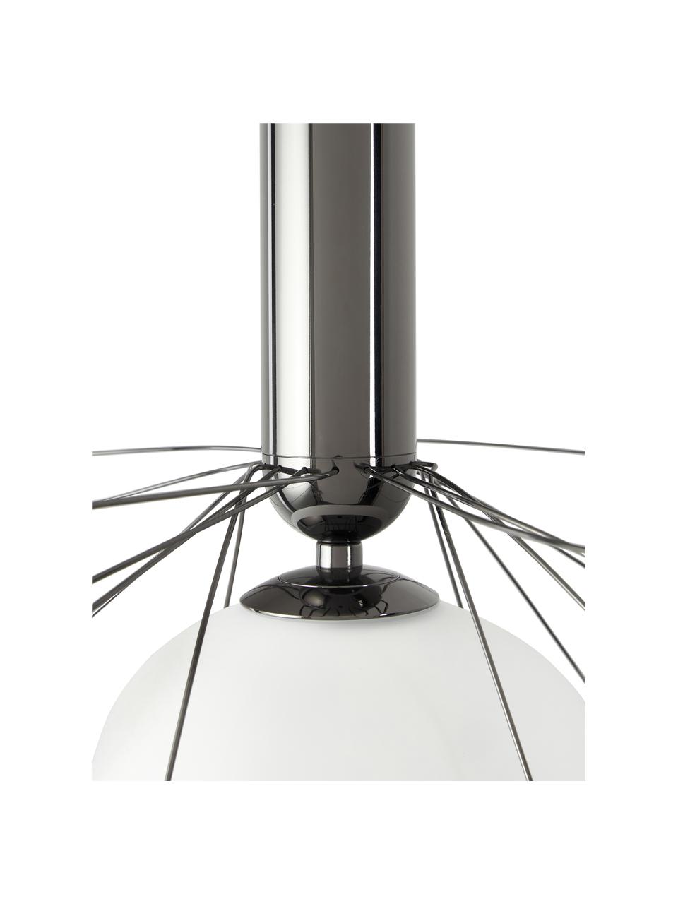 Lampada a sospensione grande Dela, Paralume: vetro, Bianco, nero, Ø 21 x Alt. 150 cm