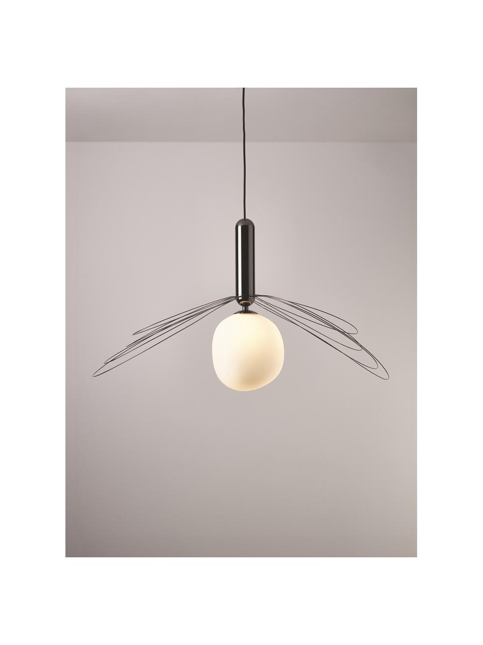 Lampa wisząca Dela, Biały, czarny, Ø 21 x W 26 cm