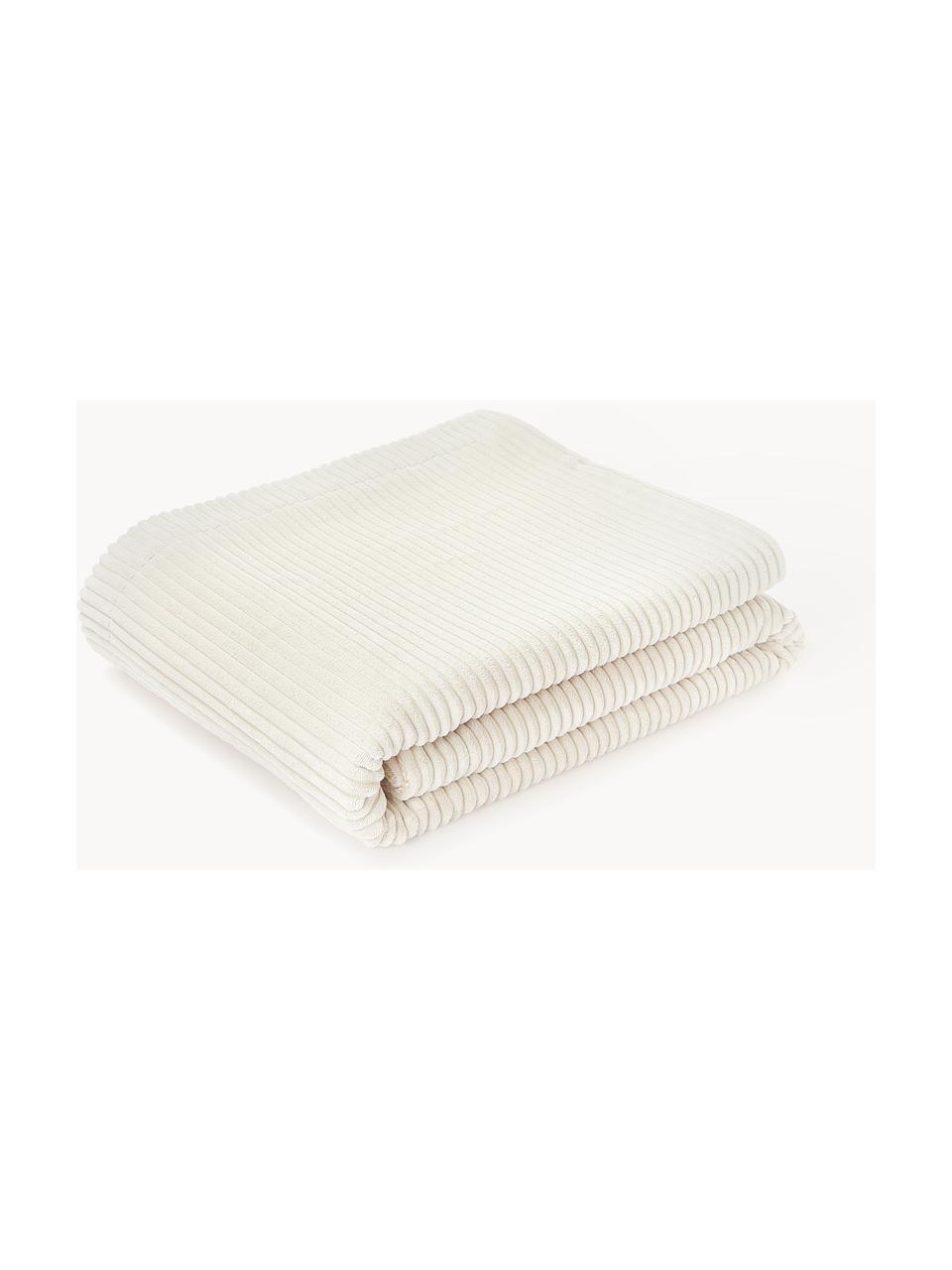 Corduroy plaid Kylen, Gebroken wit, B 140 x L 190 cm