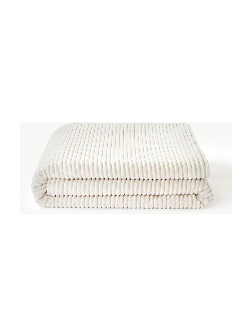 Corduroy plaid Kylen, Gebroken wit, B 140 x L 190 cm
