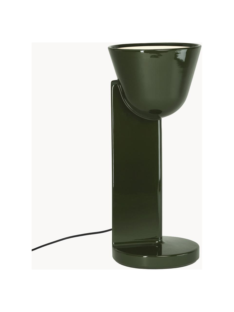 Ręcznie wykonana lampa stołowa Ceramique Up, Ceramika, Ciemny zielony, Ø 22 x 50 cm