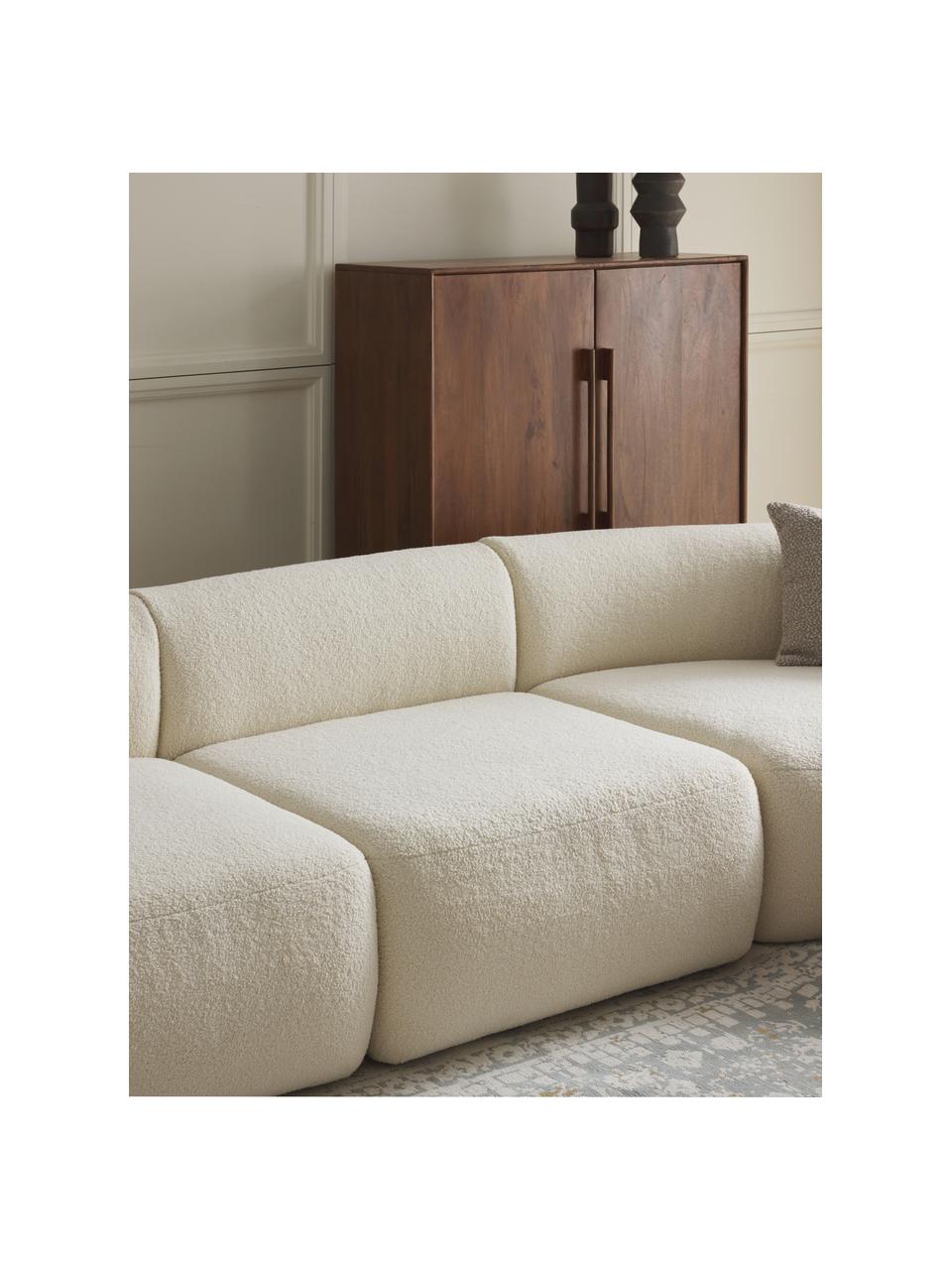 Módulo central de borreguillo sofá Sofia, Tapizado: borreguillo (100% polipro, Estructura: madera de abeto con certi, Patas: plástico El material util, Borreguillo Off White, An 87 x F 103 cm