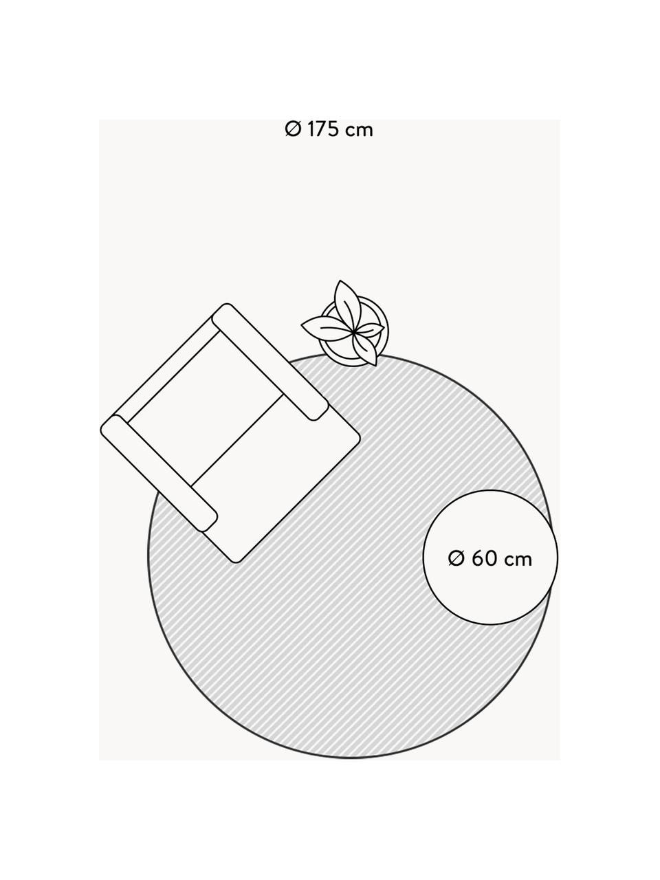 Rond vloerkleed Bodega met franjes, Bovenzijde: 38% Rayon, 26% katoen, 26, Onderzijde: latex, Groentinten, Ø 175 cm (maat L)