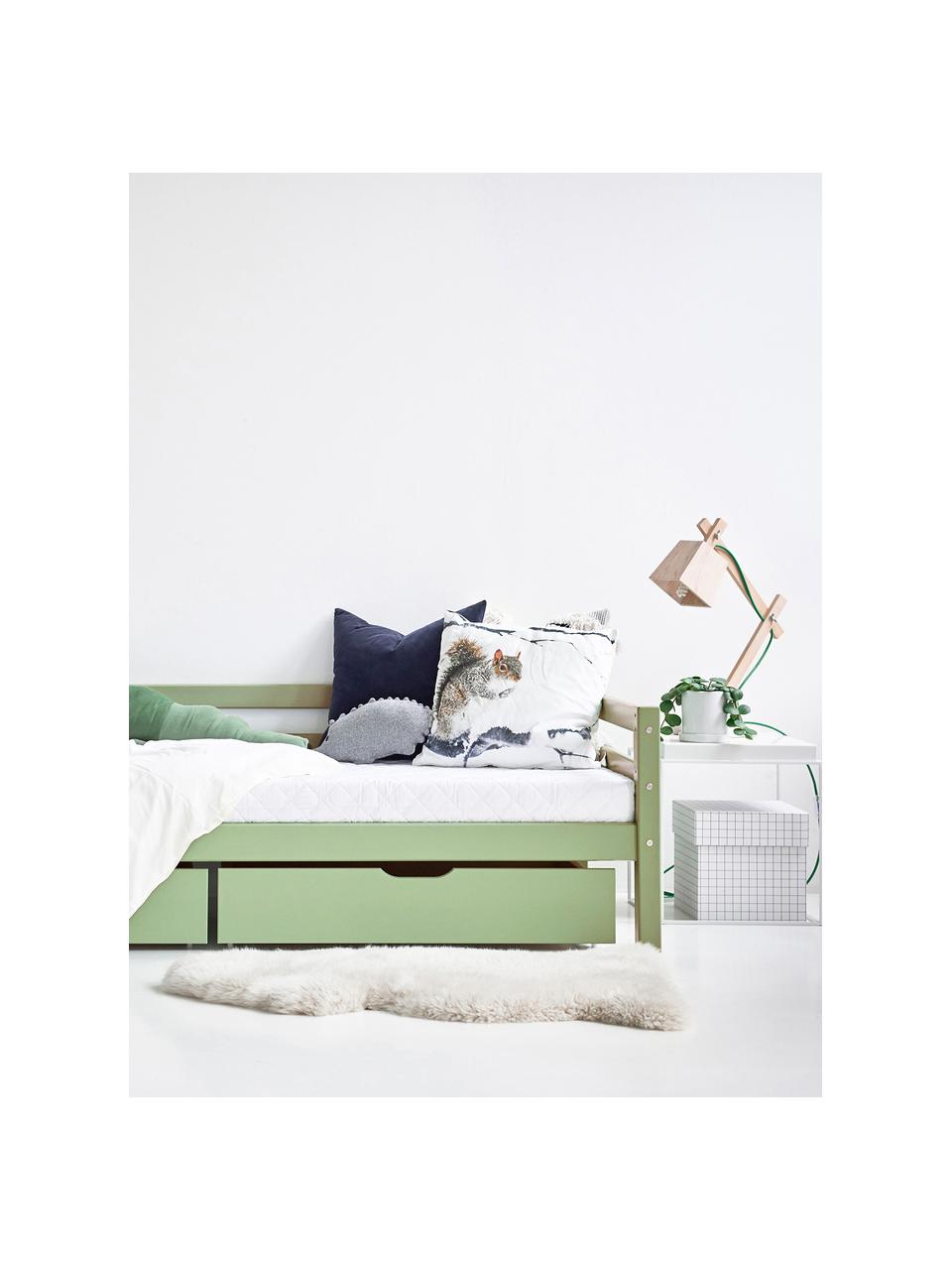 Kinderbett Eco Dream aus Kiefernholz, 90 x 200 cm, Massives Kiefernholz, FSC-zertifiziert, Schichtholz, Grün, B 90 x L 200 cm