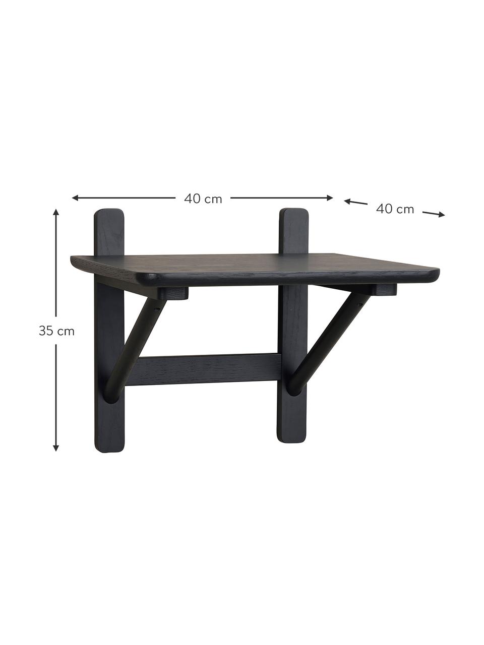 Stolik nocny z drewna dębowego Camrose, Stelaż: lite drewno dębowe, Czarny, S 40 x W 35 cm