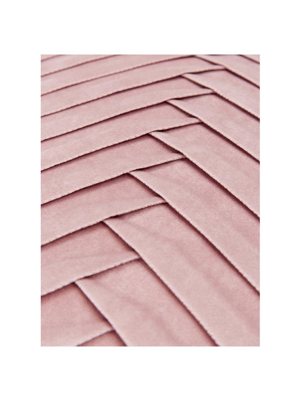 Samt-Kissenhülle Lucie mit Struktur-Oberfläche, 100 % Samt (Polyester), Altrosa, B 45 x L 45 cm