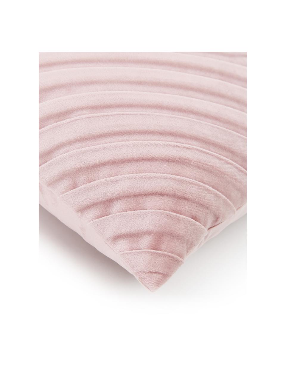 Funda de cojín de terciopelo Lucie, 100% terciopelo (poliéster)
El color del terciopelo puede variar dependiendo de la luz y la dirección en que se encuentre, Rosa palo, An 45 x L 45 cm