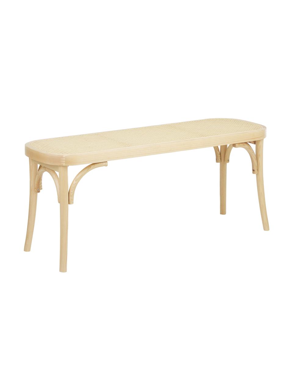 Banc en cannage Franz, Bois clair, larg. 110 x haut. 47 cm