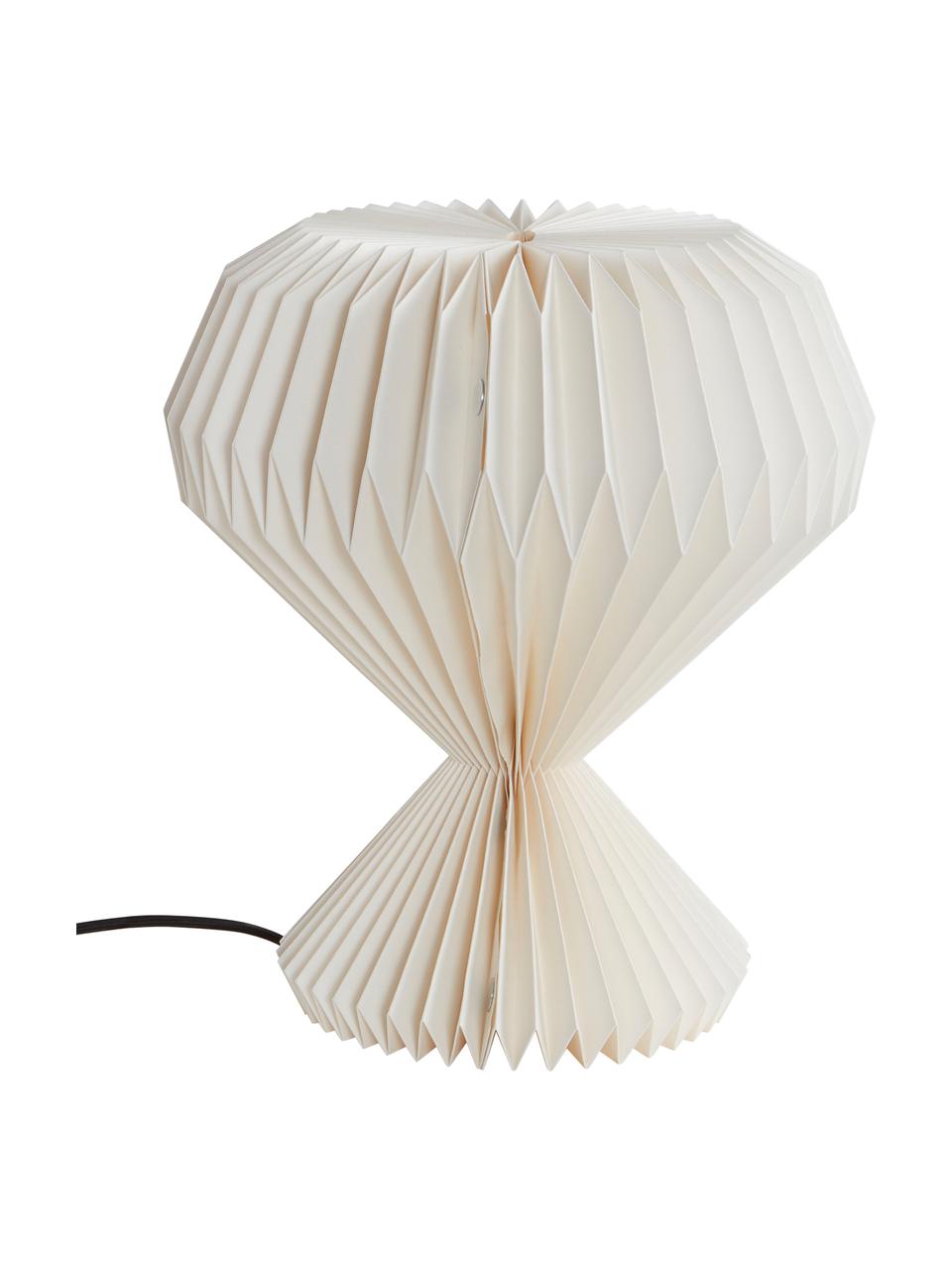 Stolní lampa ze skládaného papíru Calista, Bílá, Ø 35 cm, V 30 cm