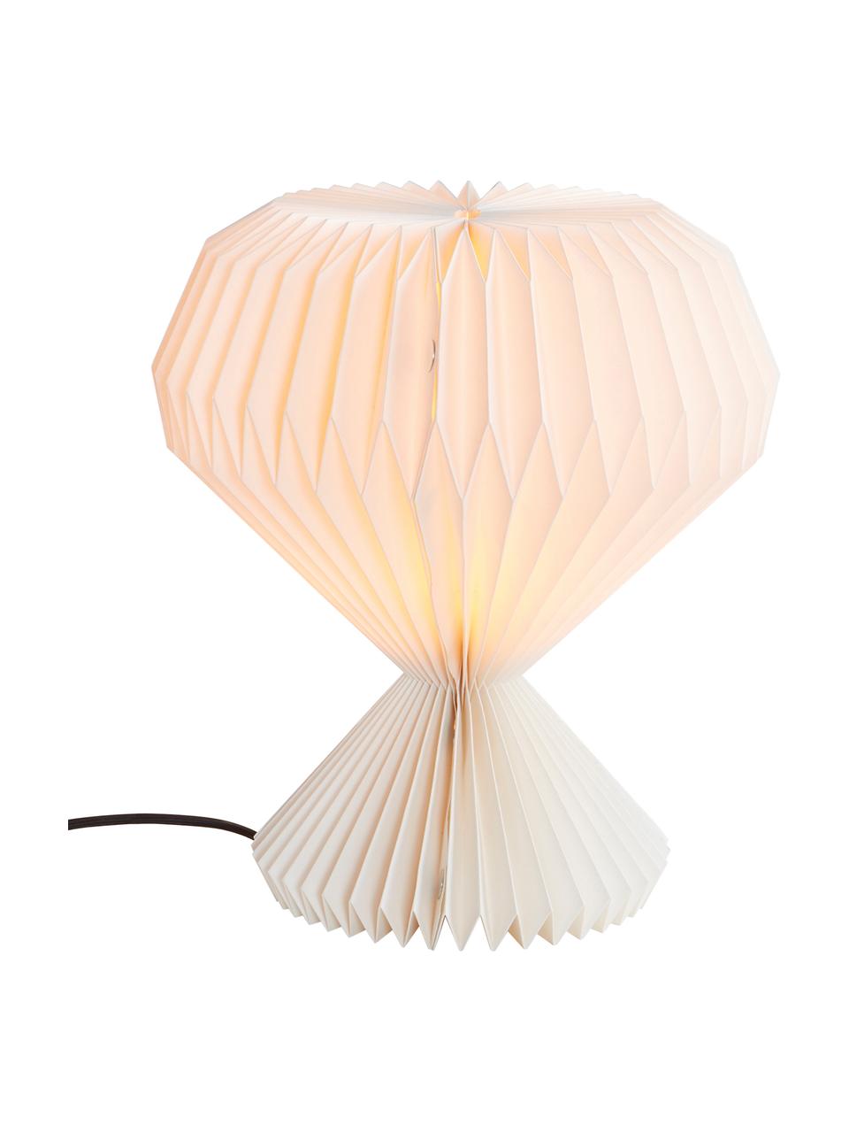 Stolní lampa ze skládaného papíru Calista, Bílá, Ø 35 cm, V 30 cm