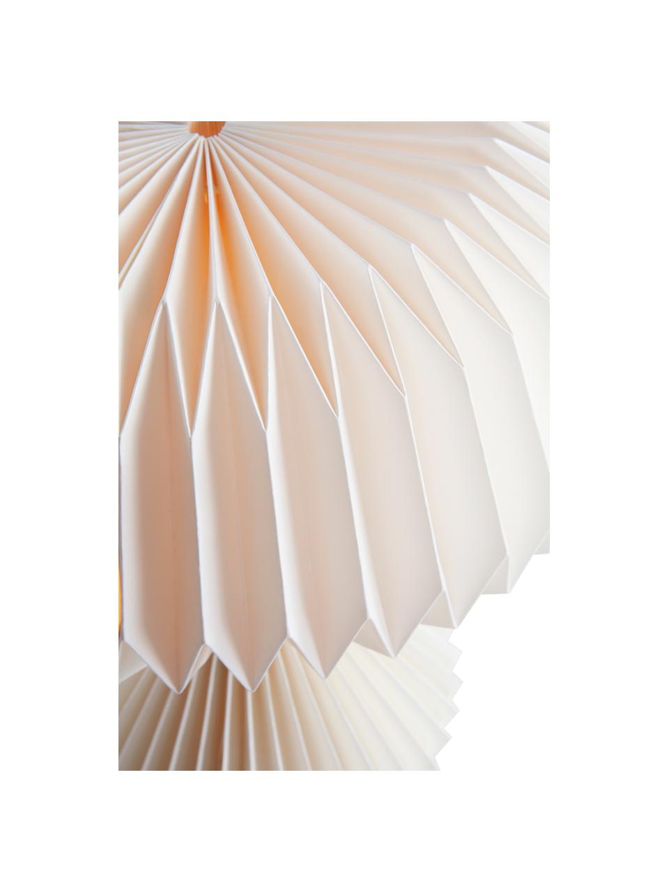 Lámpara de mesa de papel plegado Calista, Pantalla: papel, Cable: cubierto en tela, Blanco, Ø 35 x Al 30 cm