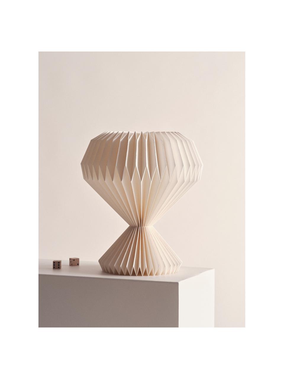 Lampa stołowa z papieru Calista, Biały, Ø 35 x W 30 cm