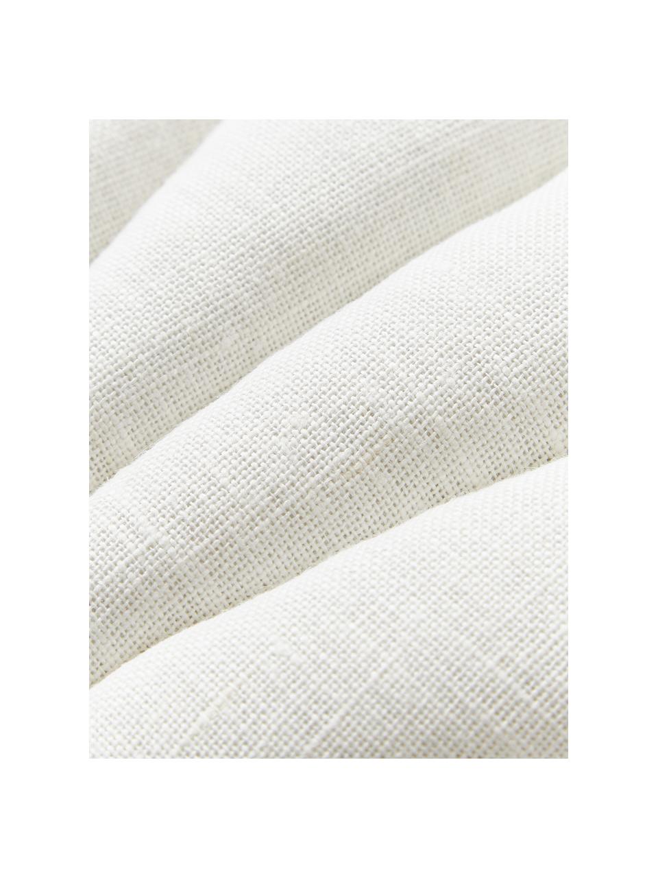 Cuscino in lino a forma di conchiglia Shell, Retro: 100% cotone, Bianco crema, Larg. 34 x Lung. 38 cm
