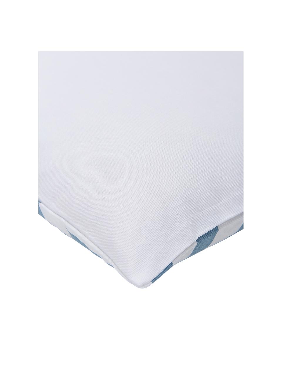 Poszewka na poduszkę Bram, 100% bawełna, Biały, jasny niebieski, S 45 x D 45 cm